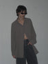 SPIRAL BUTTON SHIRT -GRAYISH BROWN-